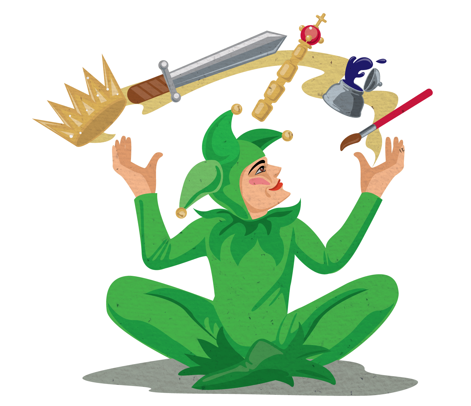 Скіпетр у лівій, стилос – у правій зображення